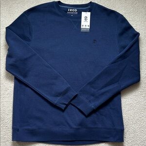 NWT Izod Advantage Performance Men's Deep Blue Crewneck Sweatshirt Size M